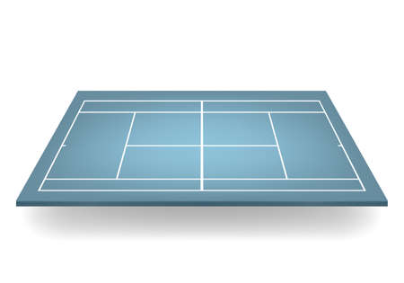 Blue 3d tennis court.  のイラスト素材