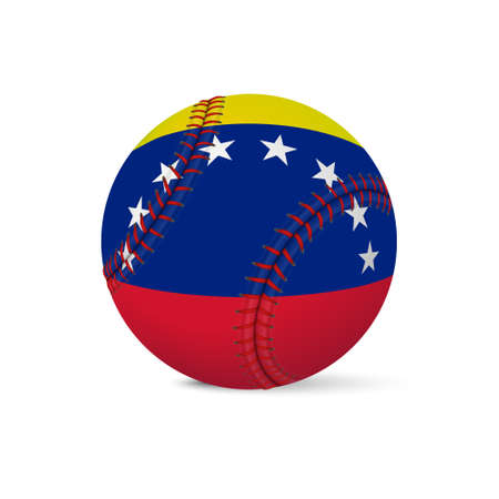 Baseball with flag of Venezuela, isolated on white background. Vector EPS10 illustration.のイラスト素材