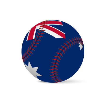 Baseball with flag of Australia, isolated on white background.    のイラスト素材