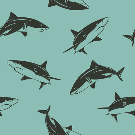 Seamless pattern with sharks. のイラスト素材
