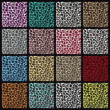 Set of leopard seamless patterns.  のイラスト素材