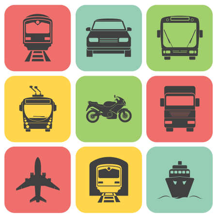 Simple transport icons set.のイラスト素材