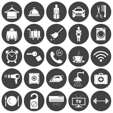 Simple hotel icons set. Vector   illustration.のイラスト素材