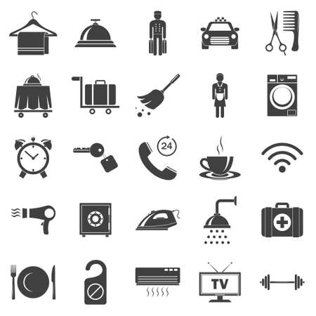 Simple hotel icons set. Vector   illustration.のイラスト素材