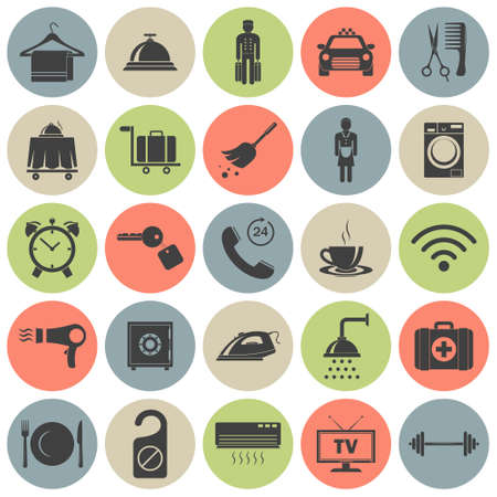 Simple hotel icons set. Vector   illustration.のイラスト素材