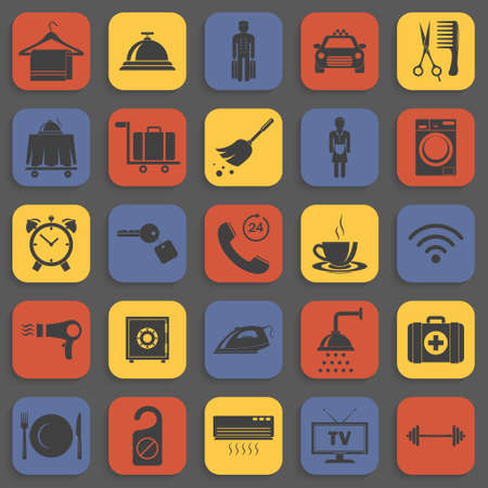 Simple hotel icons set. Vector   illustration.のイラスト素材