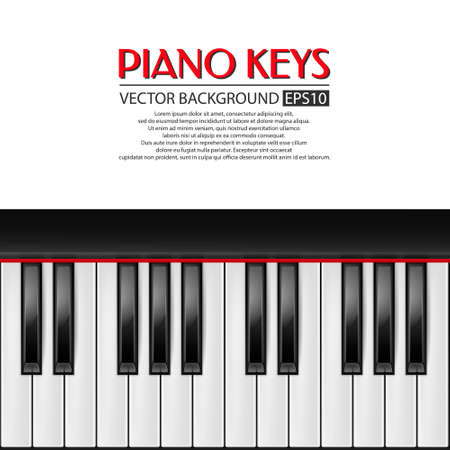 Background with realistic piano keys. Piano design, piano web, piano art, piano app, piano background, piano keys, music background. Vector illustration.のイラスト素材