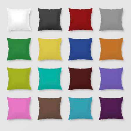 Set of realistic colored pillows.のイラスト素材