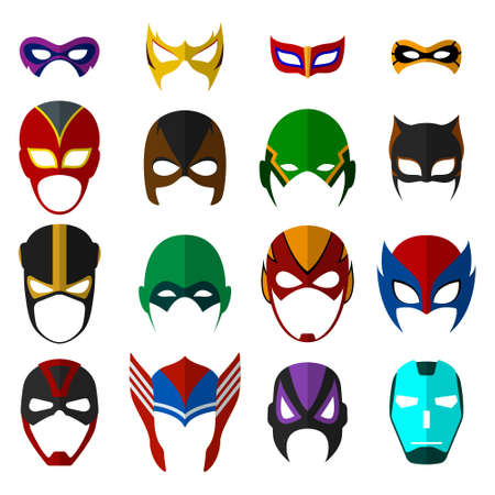 Super hero masks set. Vector EPS10 illustrationのイラスト素材