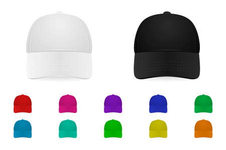 Set of baseball caps. Vector EPS10 illustration.のイラスト素材