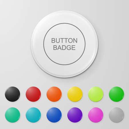 Blank button badge set, design template.
