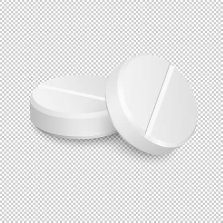 Two vector realistic medical pill icons.のイラスト素材
