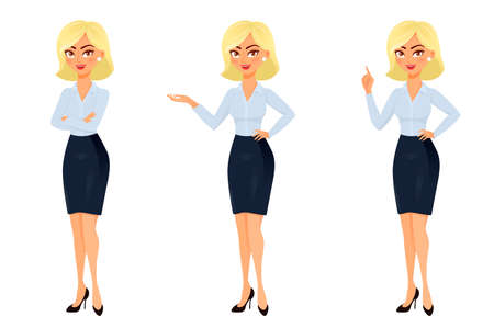 Businesswoman in different poses.のイラスト素材