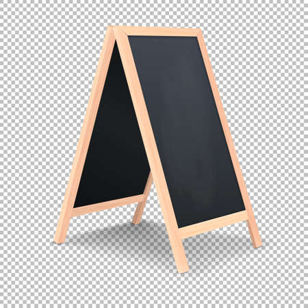 Realistic special menu announcement board icon. Vector clean restaurant outdoor blackboard background. Mockup of chalkboard for restaurant menu, isolated on transparent background.のイラスト素材