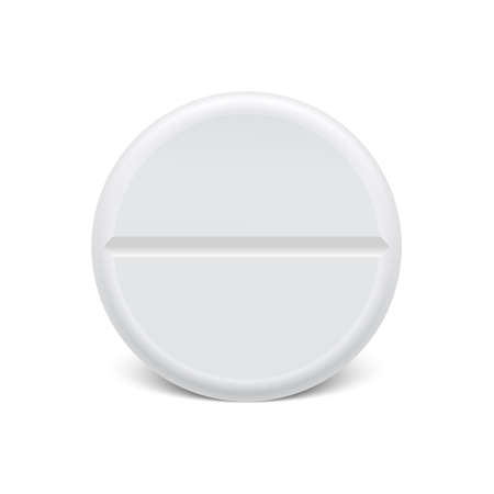 Vector realistic 3d white medical pill icon isolated on white background. Design template for graphics, banners. Horizontal positionのイラスト素材