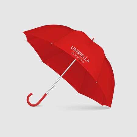 Realistic 3d red umbrellaのイラスト素材
