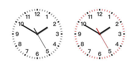 Vector Realistic clock on whiteのイラスト素材
