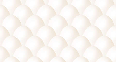 Vector Seamless Pattern with 3d Realistic White Whole Eggs in Shell. Egg Repeated Pattern. Chicken Eggのイラスト素材
