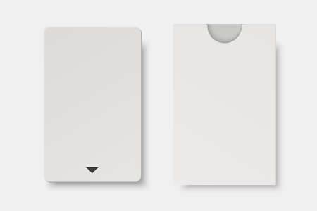 Vector 3d Realistic Blank White Guest Room Standard Plastic Keycard and Paper Case, Cover, Wallet...