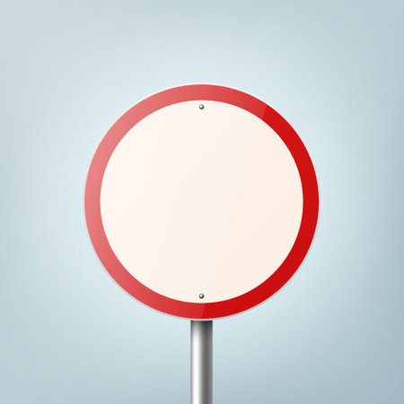 Do Not Enter. Vector White and Red Round Glossy Prohibition Stop Sign - Warning, Danger Sign Frame Icon Closeup. Dangerous Plate Design Template of Road Sign, Front Viewのイラスト素材