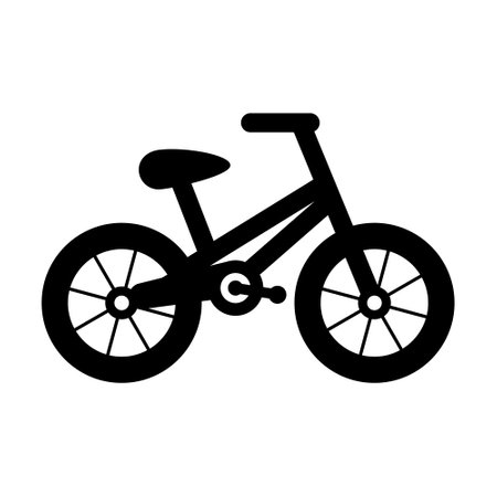 Vector Black Bicycle Icon. Simple Minimalistic Vector Bike Icon. Cycling Sign, Bicycle Shape. Trendy Flat Bike Design Elements for Logo, Web, Social Media, UI, App. Side Viewのイラスト素材