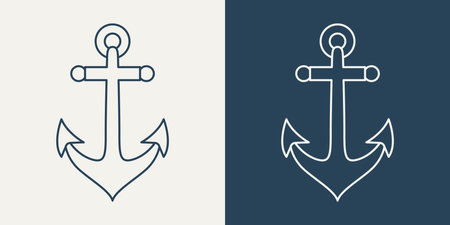 Vector Anchors. Anchor Silhouette Icon Set. Anchor with Outline. Anchor Design Template. Vector...