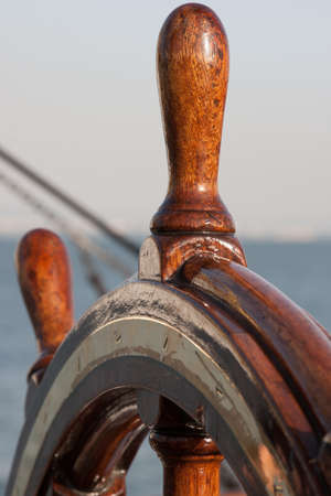 ship wheelの写真素材