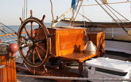 ship wheelの写真素材