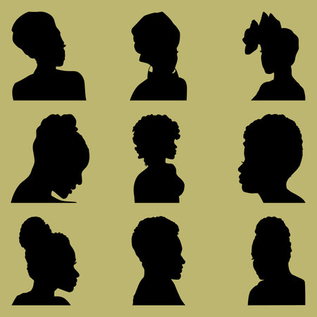 African Woman Hair Illustration, African American Illustration Of Black Woman With  Hairstyle And Neck, African American Pretty Girlのイラスト素材