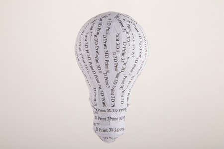 CYMK 3D Printing concept lightbulb, from idea to solid model CYMK 3D Printing concept lightbulb, from idea to solid model