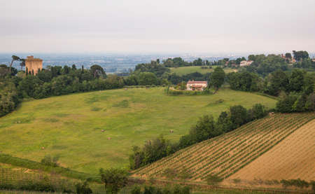 View of Emilia Romagna countryside near Faenza in Italyの写真素材