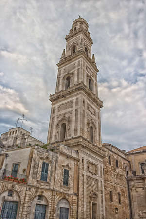 Metropolitan Cathedral of Santa Maria Assunta in the old town of Lecce in the southern Italy (17th century)の写真素材