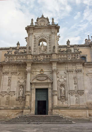 Metropolitan Cathedral of Santa Maria Assunta in the old town of Lecce in the southern Italy (17th century)の写真素材