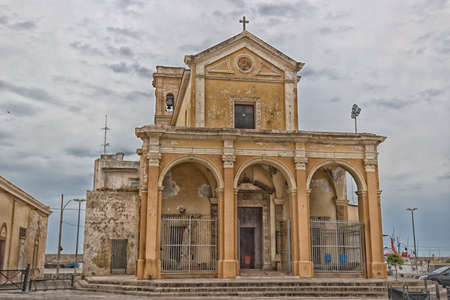 The Madonna del Canneto sanctuary in the old town of Gallipoli (Le) in the southern of Italyの写真素材