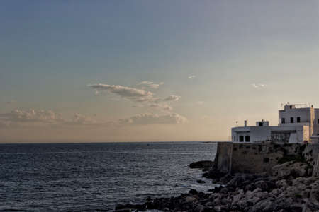 Bastions of the old town of Gallipoli (Le) in the southern Italy: now a restaurantのeditorial素材