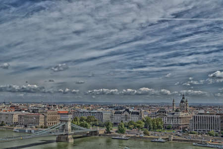 A  view of the Danube river in Budapest in Hungaryのeditorial素材