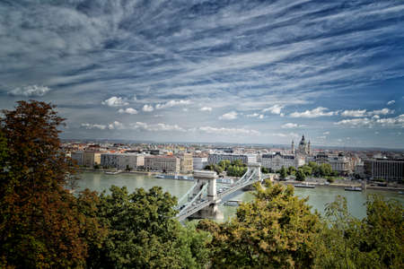 A  view of the Danube river in Budapest in Hungaryのeditorial素材