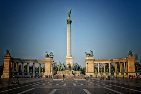 Heroes square in Budapest in Hungaryのeditorial素材