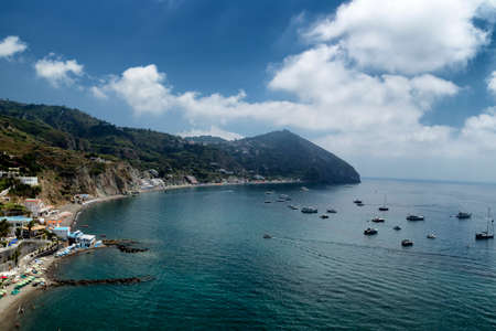 A view of Maronti beach in Ischia island in Italy の写真素材