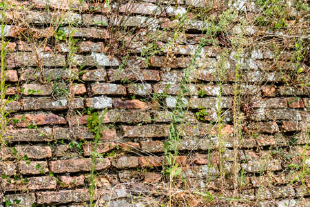The medieval brick walls of the small village of Dozza near Bologna in Emilia Romagna, Italy