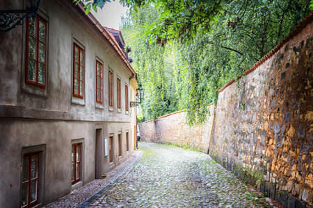 Buildings, streets  and houses in the historical center of Pragueの写真素材