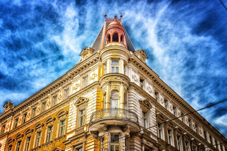 Buildings  and houses in the historical center of Pragueの写真素材