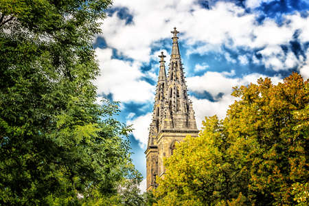 View of the Basilica of St Peter and St Paul in Vysehrad in Pragueのeditorial素材