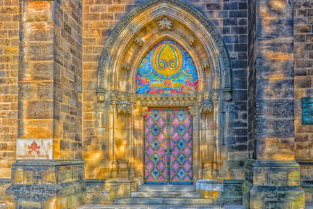 View of the Basilica of St Peter and St Paul in Vysehrad in Pragueのeditorial素材