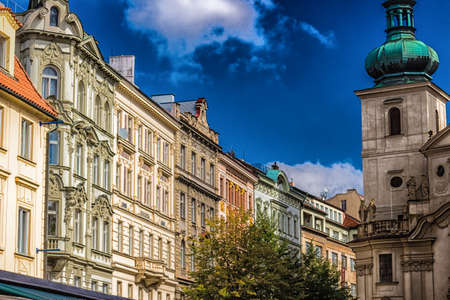 Buildings  and houses in the historical center of Pragueの写真素材