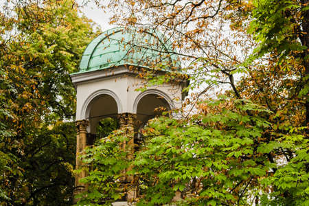 Petrin hill in Prague: architecture details of buildings inside the gardens. Chapel of the Holy Sepulchreの写真素材