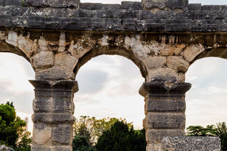 Architecture details of the Roman amphitheatre in Pula, Croatia, an arena similar to Colosseum of Romeの写真素材