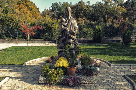 Statue of Sister Josipa, nun with orphans in in Medugorjeの写真素材
