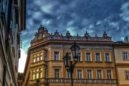 Streets and buildings of Mala Strana quarter in Prague