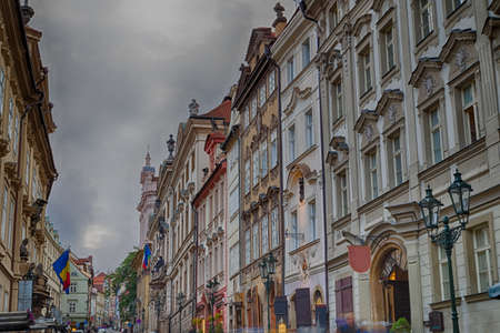 Streets and buildings of Mala Strana quarter in Prague